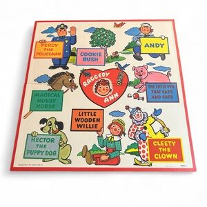 1954 Vintage Raggedy Ann Andy Board Game‎ Upcycle Wall Decor Nursery Craft